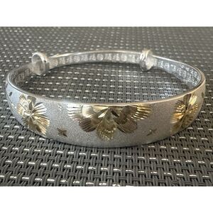 999 Pure Silver Two Color Adjustable Bracelet